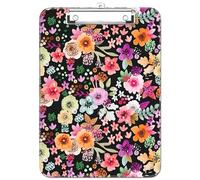 Luminzo Bonito portapapeles de plástico, clip de metal de perfil bajo, tamaño carta A4 de 9 x 12.5 pulgadas, tablero de clip de papel de 3.35 x 26 pulgadas para profesores, enfermeras, aula, flor de