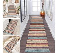 LUMIPAP Alfombra de pasillo, alfombra de cocina, antideslizante, lavable, para pasillo, lavandería, 60 x 270 cm, diseño artístico colorido