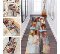LUMIPAP Alfombra de pasillo antideslizante, 50 x 300 cm, moderna, abstracta, geométrica, antideslizante, lavable, venta por metros, dormitorio, pasillo, largo ajustable, 40-120 cm de ancho