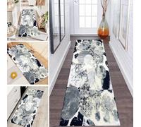 LUMIPAP Alfombra de pasillo antideslizante, 50 x 80 cm, colores abstractos modernos en tinta, antideslizante, lavable, venta por metros, dormitorio, pasillo, largo ajustable, 40-120 cm de ancho
