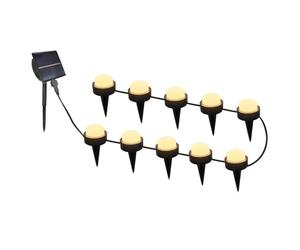 Lumisky 10 mini focos de luz solar para pinchar, marcado, callejón, luz blanca cálida, 12 m