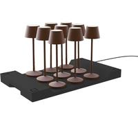 LUMISKY 9 Lámparas de Mesa con Bandeja de Carga Marrón H25CM