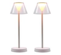 Lumisky BEVERLY WHITE - Juego de 2 lámparas de mesa (34 cm), color blanco cálido