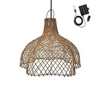 Lumisky Colgante solar bohemio de ratán natural estilo cestería trenzada LED blanco cálido ARIA SOLAR