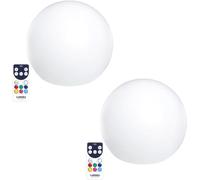 LUMISKY Conjunto de 2 bolas de luz LED flotantes e inalámbricas Blanco D30CM