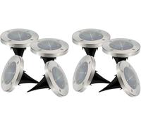 LUMISKY Conjunto de focos solares de 8 rondas Plata D12cm