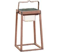 Linterna solar de aluminio revestimiento efecto madera LED blanco cálido VERONA H30cm