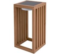 Lumisky Farol solar decorativo CHENNAI, LED blanco cálido, de madera maciza, altura de 30 cm