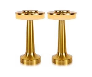 Lumisky Juego de 2 lámparas de mesa LED inalámbricas Gold ChiCGLOW H21cm