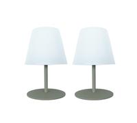 Lumisky Juego de 2 lámparas de mesa LED inalámbricas TWINS OLIVE, altura de 16cm