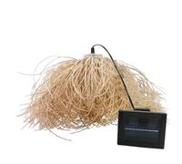 Lumisky Lámpara Colgante Solar Frou Frou, Bohemia y Natural, con Estilo de cestería Trenzado con LED Blanco cálido, Altura de 30 cm