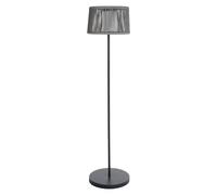Lámpara de pie solar de poliratán gris LED blanco cálido SOLEO H145cm