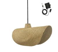 Lumisky Lámpara de techo solar KLEIA SOLAR de hierba marina con cable híbrido de red y solar de 5 m de longitud