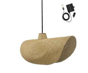 Lumisky Lámpara de techo solar KLEIA SOLAR de hierba marina con cable híbrido de red y solar de 5 m de longitud