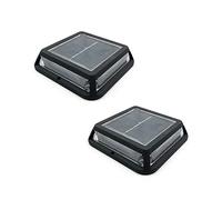 Lumisky - Lote de 2 balizas solares de jardín cuadradas para colocar marcado, 2 unidades, 12 x 12 cm, color blanco cálido