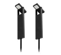 Lumisky Lote de 2 balizas solares para plantar LED blanco cálido BRITY H49 cm Luz exterior, iluminación solar para jardín camino