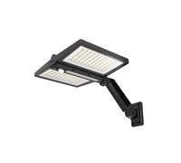 Lumisky - Lote de 2 focos solares (2 cabezas), color negro, iluminación potente LED blanco CLIPPER BLACK 37 cm, con sensor de movimiento orientable