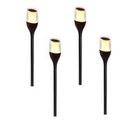 Lumisky Lote de 4 antorchas solares efecto llama LED blanco cálido, 4 x FARELY H64,5 cm