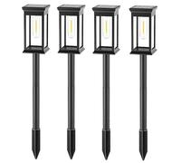 Lumisky - Lote de 4 balizas solares para pinchar, 4 unidades, color blanco cálido