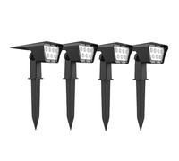 Lumisky - Lote de 4 focos solares para pinchar o fijar rectangulares (31,5 cm), color blanco