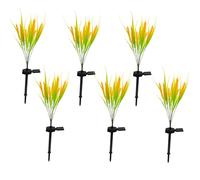 Lumisky - Lote de 6 balizas de plantas solares para pinchar, LED, color blanco cálido, 6 unidades, 58 cm