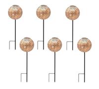 Lumisky - Lote de 6 balizas solares estilo oriental para plantar LED blanco cálido AGADIR H45cm