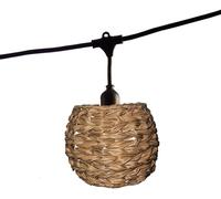 Guirnalda luminosa conectable para exteriores con pantalla de poliratán estilo bohemio, 7 bombillas de filamento E27 LED blanco cálido PINE LIGHT 6 m