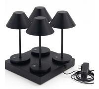 Lumisky NAOMI - Juego de 4 lámparas de mesa inalámbricas (15,5 cm, 4 unidades), color blanco cálido