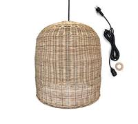 Lumisky Suspensión De Red Giacomo Outdoor Cable En Ratán Natural Estilo Bohemio 5M De Longitud De Cable