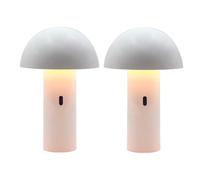 Lumisky TOD WHITE - Juego de 2 lámparas de mesa inalámbricas, cabeza orientable LED, color blanco cálido