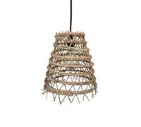 Lumisky Zakari Indoor-Abat día de Fibra de Palma Natural Bohemio para Montura eléctrica E27 H30 cm, Gris, Talla única