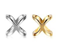 LumiSyne 2 Piezas Moda Anillos De Bufanda Elegante X Forma Oro Plata Bufanda Hebilla Broches Para Bufanda De Seda Accesorios De Decoración De Ropa Metálico Bufanda Clip Para Bufandas Pañuelo Chal