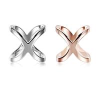 LumiSyne 2 Piezas Moda Anillos De Bufanda Elegante X Forma Oro Plata Bufanda Hebilla Broches Para Bufanda De Seda Accesorios De Decoración De Ropa Metálico Bufanda Clip Para Bufandas Pañuelo Chal