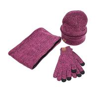 LumiSyne 3 En 1 Gorro Beanie De Punto Bufanda De Tubo y Guantes Invierno Hombre Mujer Guantes De Pantalla Táctil Sombreros De Suave Bufanda Infinita Calentador De Cuello