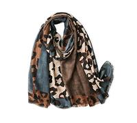 LumiSyne Bufanda Con Estampado De Leopardo Para Mujer Estampado Animal Moda Algodón Lino Pañuelo Con Borlas Largo Grande Fulares Ligero Cálido Chal Estola