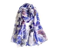 LumiSyne Bufanda De Algodón Mujer Estampado Floral Mariposas Tejido De Espiga Largo Suave Fulares Ligero Chal Pañuelo Protector Solar Estolas Primavera Verano Playa