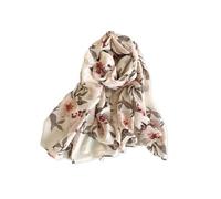 LumiSyne Bufanda De Algodón Mujer Estampado Floral Mariposas Tejido De Espiga Largo Suave Fulares Ligero Chal Pañuelo Protector Solar Estolas Primavera Verano Playa