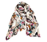 LumiSyne Bufanda De Algodón Mujer Estampado Floral Mariposas Tejido De Espiga Largo Suave Fulares Ligero Chal Pañuelo Protector Solar Estolas Primavera Verano Playa