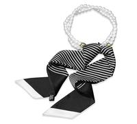 LumiSyne Bufanda De Seda Collar Mujer Chica Flaco Larga Pañuelo De Cuello Con Collar De Perlas Estampado Flores Patrón Letras Rayas Decoración Bufanda De Cuello Corbata Pañuelo Cinta Banda Cabeza