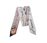 LumiSyne Bufanda De Seda Estrecha Mujer Chica Flaco Larga Pañuelo De Cuello Estampado De Flor Patrón Letras Estilo Artístico Romántico Fulares Satín Diadema Pañuelo Para El Pelo Pañuelo Cinta