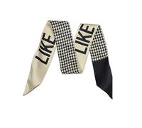 LumiSyne Bufanda De Seda Estrecha Mujer Chica Flaco Larga Pañuelo De Cuello Estampado De Flor Patrón Letras Estilo Artístico Romántico Fulares Satín Diadema Pañuelo Para El Pelo Pañuelo Cinta