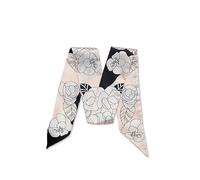 LumiSyne Bufanda De Seda Estrecha Mujer Chica Flaco Larga Pañuelo De Cuello Estampado Flores Árboles Patrón Letras Estilo Artística Retro Fulares Satín Pañuelo Para El Pelo Pañuelo Cinta Banda Cabeza