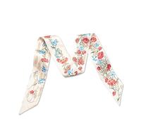 LumiSyne Bufanda De Seda Estrecha Mujer Chica Flaco Larga Pañuelo De Cuello Leopardo Estampado Animal Patrón Flores De Colores Fulares Satín Diadema Banda Para El Cabello Pañuelo Cinta