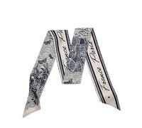 LumiSyne Bufanda De Seda Estrecha Para Mujer y Chica Larga Pañuelo De Cuello Con Estampado De Flor, Patrón Letras Estilo Artístico Romántico Fulares Satín Diadema Cinta