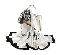 LumiSyne Bufanda De Seda Mujer Fulares Estampada Moda Patrón De Lunares Chal Cuadrado Grande Estolas Protector Solar Pañuelo Bufanda De Cuello Toda La Temporada