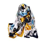 LumiSyne Bufanda De Seda Mujer Fulares Estampada Vintage Estilo Moda Chal Cuadrado Grande Estolas Protector Solar Pañuelo Bufanda De Cuello Toda La Temporada