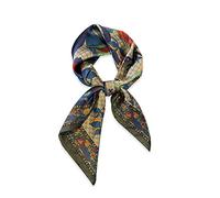 LumiSyne Bufanda De Seda Mujer Pañuelo Cuadrada 70×70cm Colorido Estampado De Flores Árboles Ligero Satén Bufanda Pequeña Multifuncion Pañuelo Para Cabello Cuello Bandanas Banda Cabeza