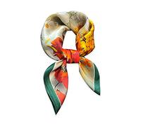 LumiSyne Bufanda De Seda Mujer Pañuelo Cuadrada 70×70cm Colorido Estampado De Flores Árboles Ligero Satén Bufanda Pequeña Multifuncion Pañuelo Para Cabello Cuello Bandanas Banda Cabeza