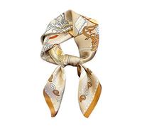 LumiSyne Bufanda De Seda Mujer Pañuelo Cuadrada 70×70cm Estampado Retro Patrón Geométrico Cadena Letras Ligero Satén Bufanda Pequeña Multifuncion Pañuelo Para Cabello Cuello Bandanas Banda Cabeza