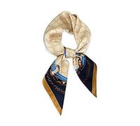 LumiSyne Bufanda De Seda Mujer Pañuelo Cuadrada 70×70cm Estampado Retro Patrón Geométrico Cadena Letras Ligero Satén Bufanda Pequeña Multifuncion Pañuelo Para Cabello Cuello Bandanas Banda Cabeza